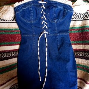Denim Bardot Dress